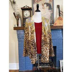 Chicos Size 3 US XL 14/16 Open Sheer Cardigan Travelers Tank Top Old Money Class